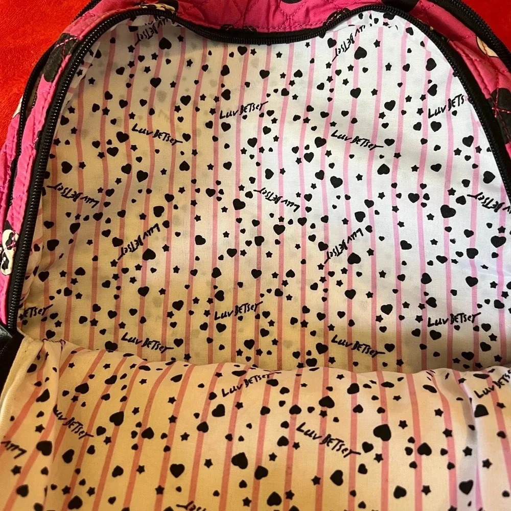 🐼🐼 Betsey Johnson pink & black panda backpack in great, clean condition 🐼🐼 - Picture 4 of 13